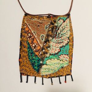 Handmade one of a kind up-cycled fabric necklace